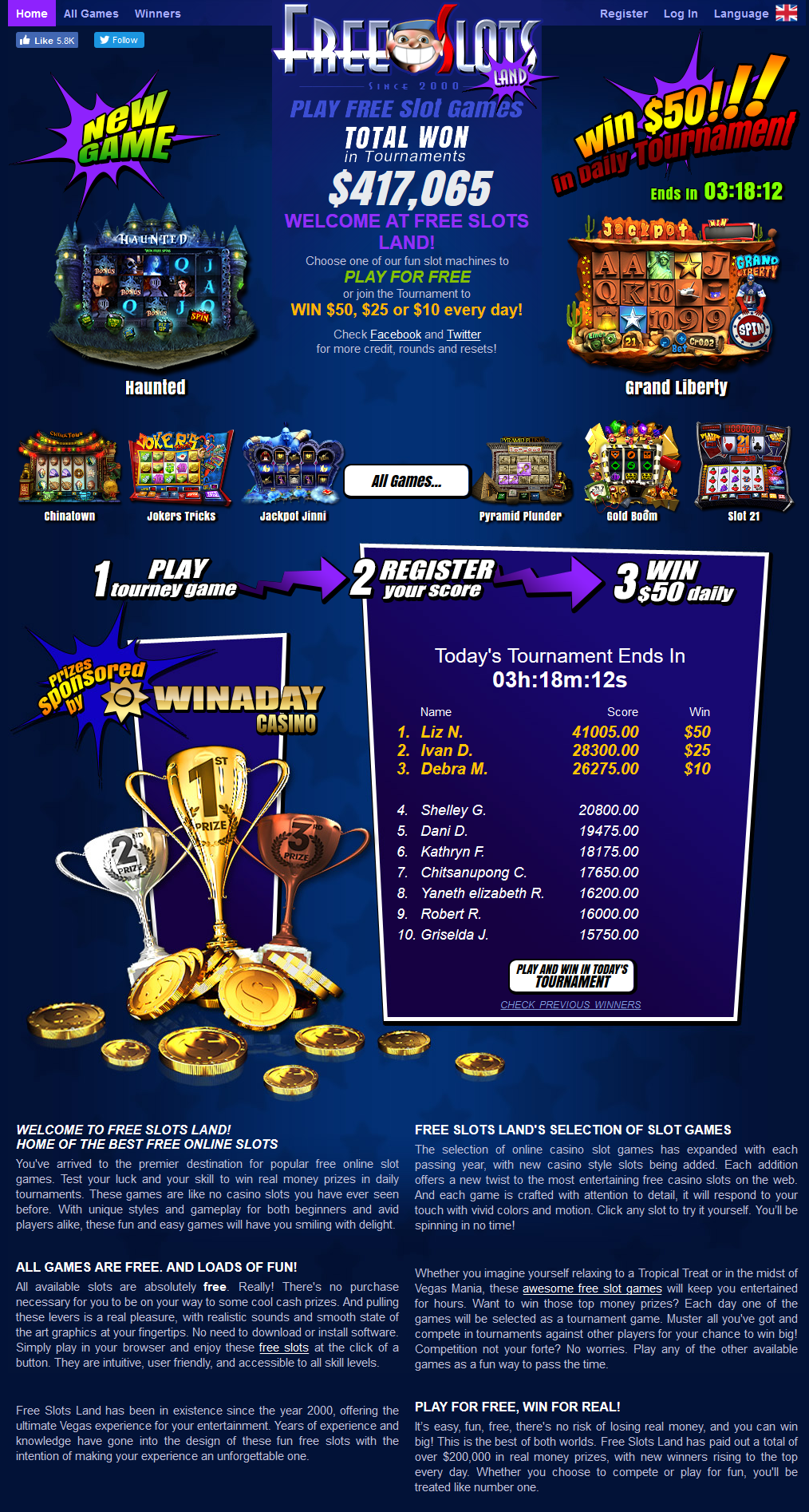 Free SlotsLand Casino Games